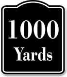1000 Yards Distance Marker Running Race Marathon BLACK Aluminum Composite Sign