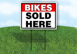 BIKES sold here RED BLACK 18 in x 24 in Yard Sign Road Sign with Stand