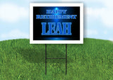 LEAH RETIREMENT BLUE 18 in x 24 in Yard Sign Road Sign with Stand
