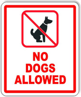 NO DOGS ALLOWED outdoor sign SIGNAGE