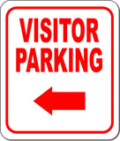 VISITOR PARKING DIRECTIONAL RED 8 Arrow Variations Metal Aluminum composite sign