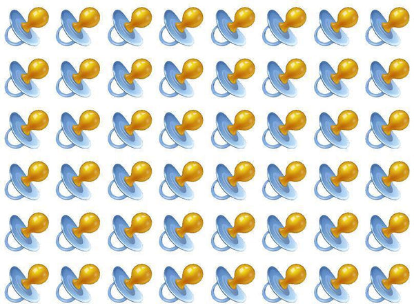 48 pacifiers decals for use with Pin the Pacifier on the Baby  Shower Game Party