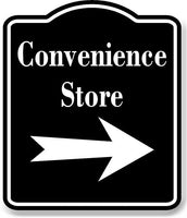 Convenience Store Right Arrow BLACK Aluminum Composite Sign