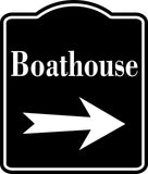 Boathouse Right Arrow BLACK  Aluminum Composite Sign