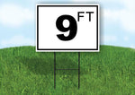 9 ft pool depth BLACK WHITE 18inx24in Yard Road Sign w/ Stand