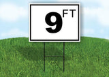 9 ft pool depth BLACK WHITE 18inx24in Yard Road Sign w/ Stand