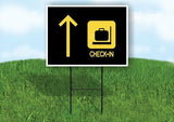 CHECK IN BLACK ARROW STRAIGHT Yard Sign with Stand LAWN SIGN