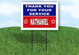 NATHANIEL THANK YOU SERVICE 18 in x 24 in Yard Sign Road Sign with Stand