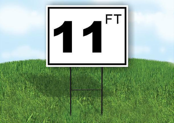 11 ft pool depth BLACK WHITE 18inx24in Yard Road Sign w/ Stand