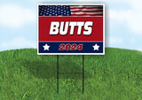 BUTTS FLAG RED 2024 18inx24in Yard Road Sign w/ Stand
