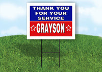 GRAYSON THANK YOU SERVICE 18 in x 24 in Yard Sign Road Sign with Stand