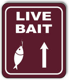LIVE BAIT DIRECTIONAL UPWARD ARROW CAMPING Metal Aluminum composite sign