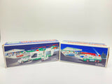 Lot of 2 HESS 1996 Emergency Truck 2001 Helicopter Motorcycle Cruiser NEW