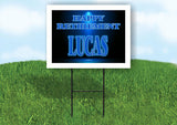 LUCAS RETIREMENT BLUE 18 in x 24 in Yard Sign Road Sign with Stand