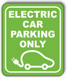 Electric Car Parking Only Metal Aluminum Composite Sign