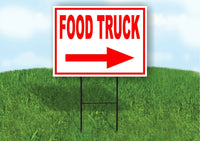 FOOD TRUCKS RIGHT arrow red Yard Sign Road with Stand LAWN SIGN Single sided