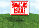 Snowboard  Rentals RED Yard Sign Road with Stand