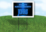 JONAS RETIREMENT BLUE 18 in x 24 in Yard Sign Road Sign with Stand