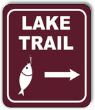 LAKE TRAIL DIRECTIONAL RIGHT ARROW CAMPING Metal Aluminum composite sign