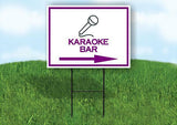 KARAOKE BAR PURPLE ARROW RIGHT Yard Sign Road with Stand LAWN SIGN Single sided