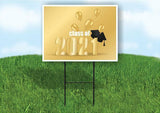 Class of 2021 Gold Yard Sign Road with Stand LAWN SIGN