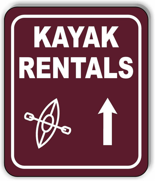 KAYAK RENTALS DIRECTIONAL UPWARDS ARROW CAMPING Metal Aluminum composite sign