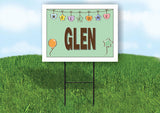 GLEN WELCOME BABY GREEN  18 in x 24 in Yard Sign Road Sign with Stand
