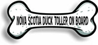 Dog on Board Nova Scotia Duck Toller Bone Car Magnet Bumper Sticker 3"x7"