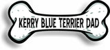 Dog Dad Kerry Blue Terrier Bone Car Magnet Bumper Sticker 3"x7"