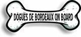 Dog on Board Dogues de Bordeaux Bone Car Magnet Bumper Sticker 3"x7"