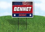 BENNET FLAG RED 2024 18inx24in Yard Road Sign w/ Stand