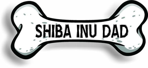 Dog Dad Shiba Inu Bone Car Magnet Bumper Sticker 3"x7"