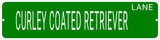 CURLEY COATED RETRIEVER LANE 24"x6 ALUM COMPOSITE SIGN