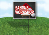 SANTAS WORKSHOP Plastic Yard Sign ROAD SIGN with Stand