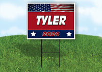 TYLER FLAG RED 2024 18inx24in Yard Road Sign w/ Stand