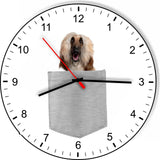Afghan Hound In Your Pocket Cute Puppy Dog kitchen living room Wall Clock
