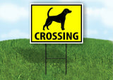 DOG CROSSING XING YELLOW Plastic Yard Sign ROAD SIGN with Stand