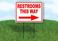 RESTROOMS THIS WAY RIGHT arrow Yard Sign Road with Stand LAWN SIGN Single sided