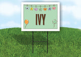 IVY WELCOME BABY GREEN  18 in x 24 in Yard Sign Road Sign with Stand
