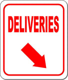 DELIVERIES DIRECTIONAL RED 8 Arrow Variations Metal Aluminum composite sign