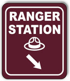 RANGER STATION DIRECTIONAL 45 DEGREES DOWN RIGHT ARROW Aluminum composite sign