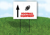 Football EQUIPMENT STRAIGHT  arrow Yard Sign with Stand LAWN SIGN