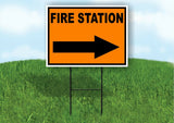 Fire Station Construction RIGHT Yard Sign Road with Stand LAWN SIGN Single sided