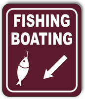 FISHING BOATING DIRECTIONAL 45 DEGREES DOWN LEFT ARROW Aluminum composite sign