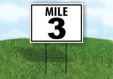 MILE 3 DISTANCE MARKER  RUNNING RACE  Yard Sign Road Sign with Stand LAWN POSTER