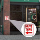 DRIVE THRU LEFT ARROW RED Metal Aluminum composite sign