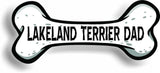 Dog Dad Lakeland Terrier Bone Car Magnet Bumper Sticker 3"x7"