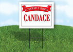 CAMILA CONGRATULATIONS RED BANNER 18in x 24in Yard sign with Stand