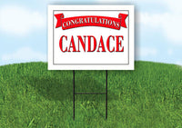 CAMILA CONGRATULATIONS RED BANNER 18in x 24in Yard sign with Stand