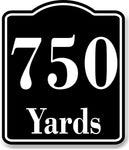 750 Yards Distance Marker Running Race  Marathon BLACK  Aluminum Composite Sign